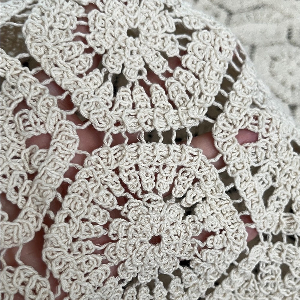 48# Boho NWOT Cream Crochet Sweater - Picture 6 of 11